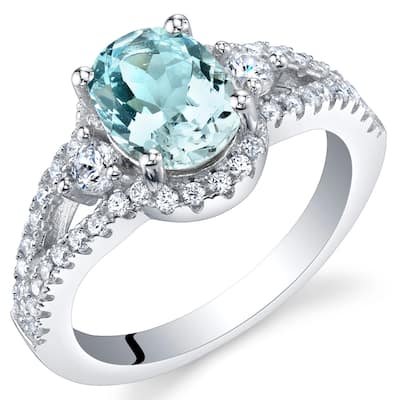 Sterling Silver 1 ct Aquamarine Birthstone Ring