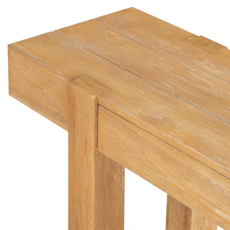 Rustic Minimalist Console Table with Hidden Drawer, Side Power Outlet,Wood Entryway Table for Entryways, Living Rooms