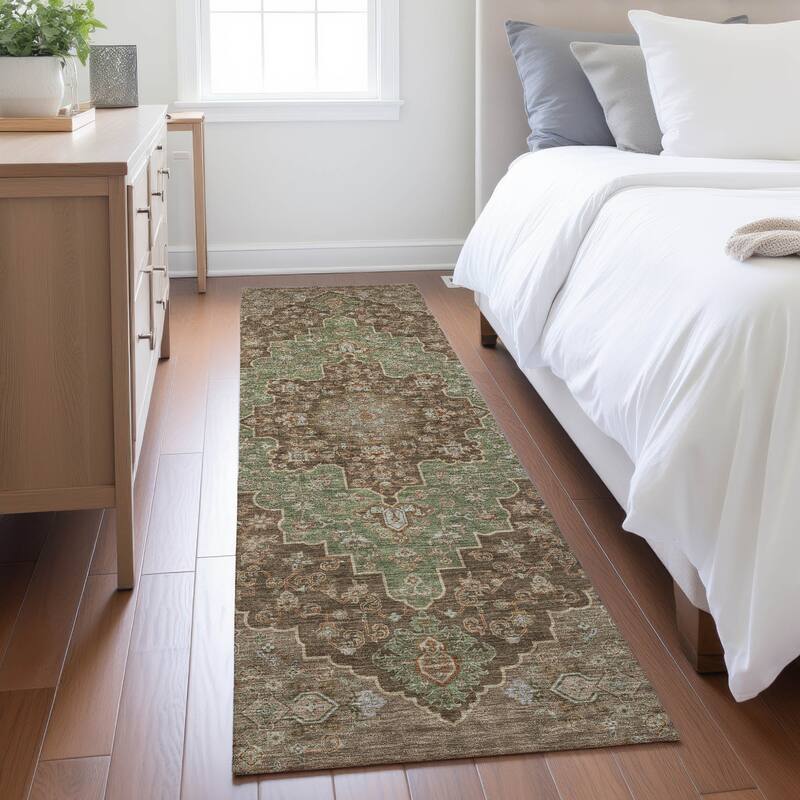 Machine Washable Indoor/ Outdoor Traditional Karachy Chantille Rug