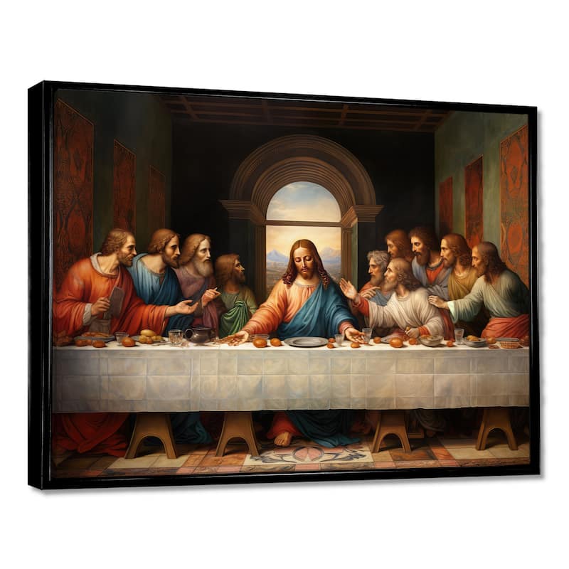 Designart "Masterpiece The Last Supper Of Today" Spiritual Framed Wall Decor