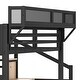 preview thumbnail 11 of 17, Metal Loft Bed with Storage Stairs, Shelves and Built-in Wardrobe