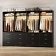 preview thumbnail 58 of 76, Kyrvo Freestanding Closet System with 3 Wooden Drawers ＆ Hanging Rod ＆ Storage Shelf, Modular Walk-in Closet Organizer Wardrobe Set of 4 - Black
