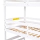 preview thumbnail 12 of 13, Wood Twin Size Bunk Bed with Storage Staircase & Full-Length Guard Rail, Triple Bunk Frame w/Slats Support for Bedroom
