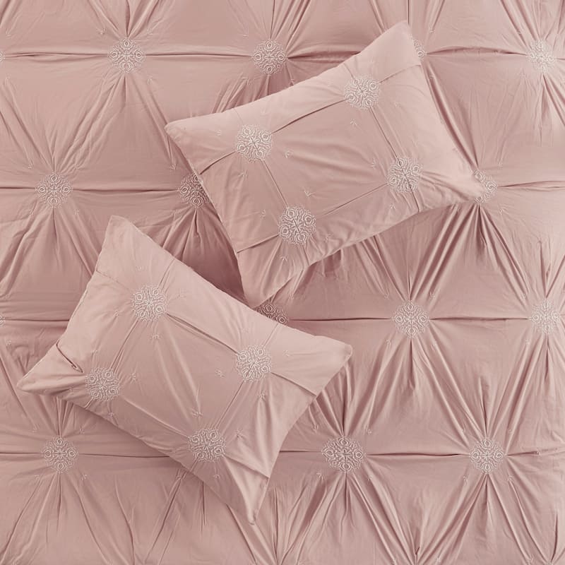Madison Park Edna Embroidered Cotton Reversible Duvet Cover Set