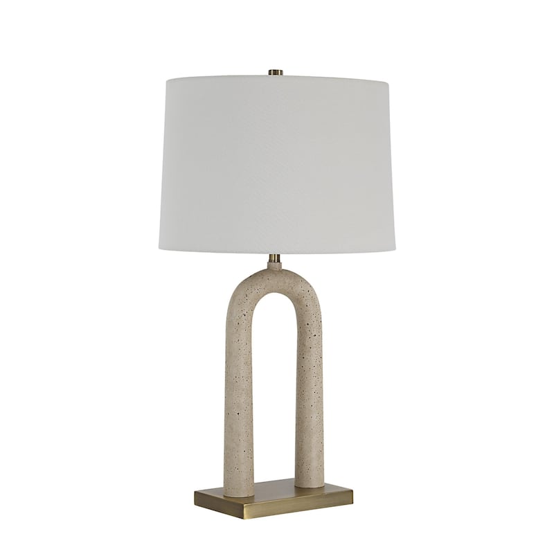Arched Table Lamp with Drum Shade - 28.5" - Beige