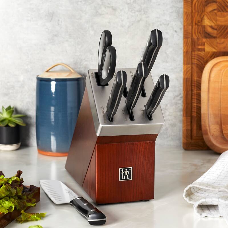 HENCKELS Dynamic Self-Sharpening Knife Block Set - Brown