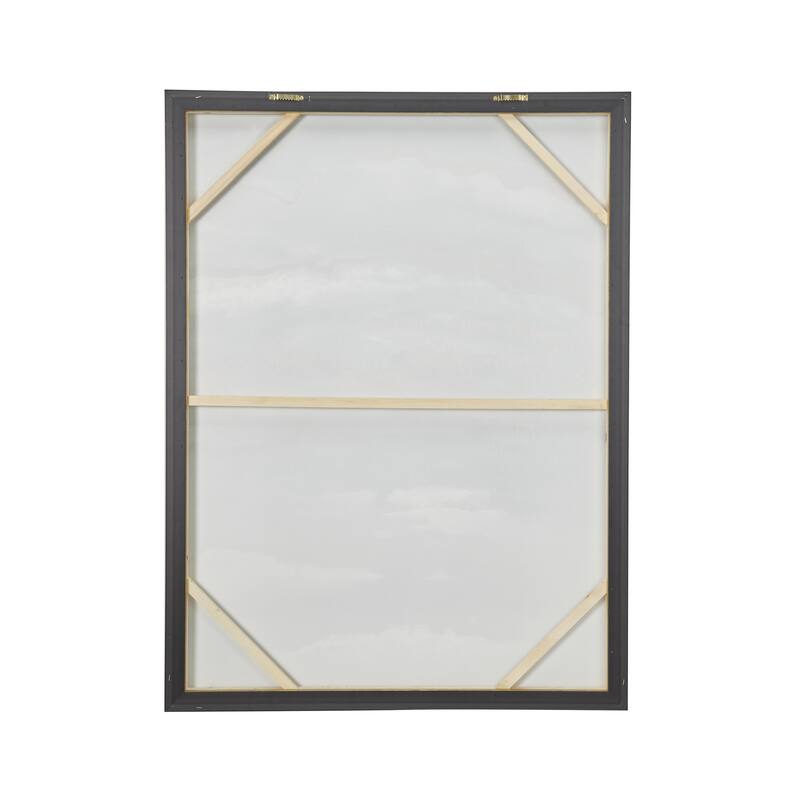 Canvas Leaf Living Room Framed Wall Art with Silver Frame