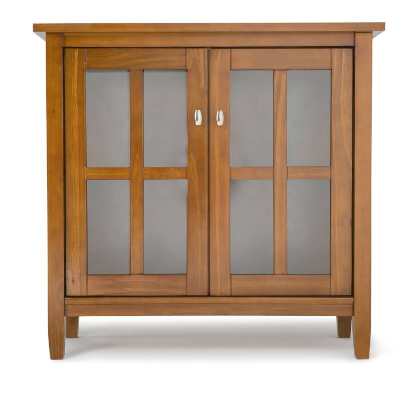 WYNDENHALL Norfolk SOLID WOOD 32 inch Wide Transitional Low Storage Cabinet - 32"w x 14"d x 31" h