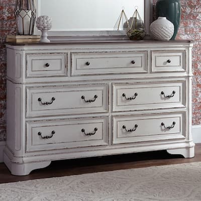 Magnolia Manor 7 Drawer Dresser For Bedroom Storage with 2 Finish Options