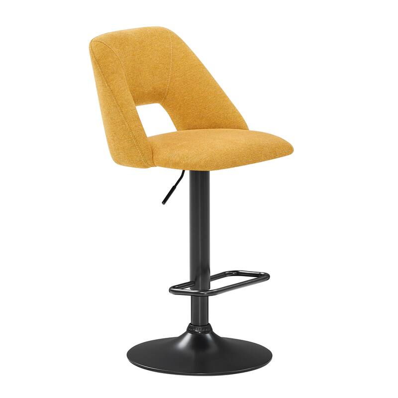 Roundhill Furniture Nuvia Contemporary Adjustable Barstool with Upholstered Swivel Seats, Set of 2