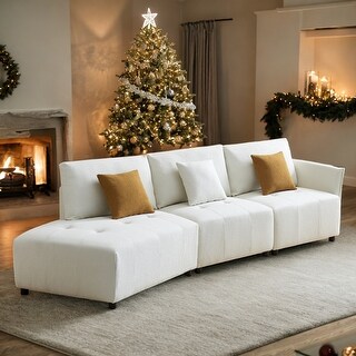 Boucle 3 Seater Sofa Couch - Bed Bath & Beyond - 40955004