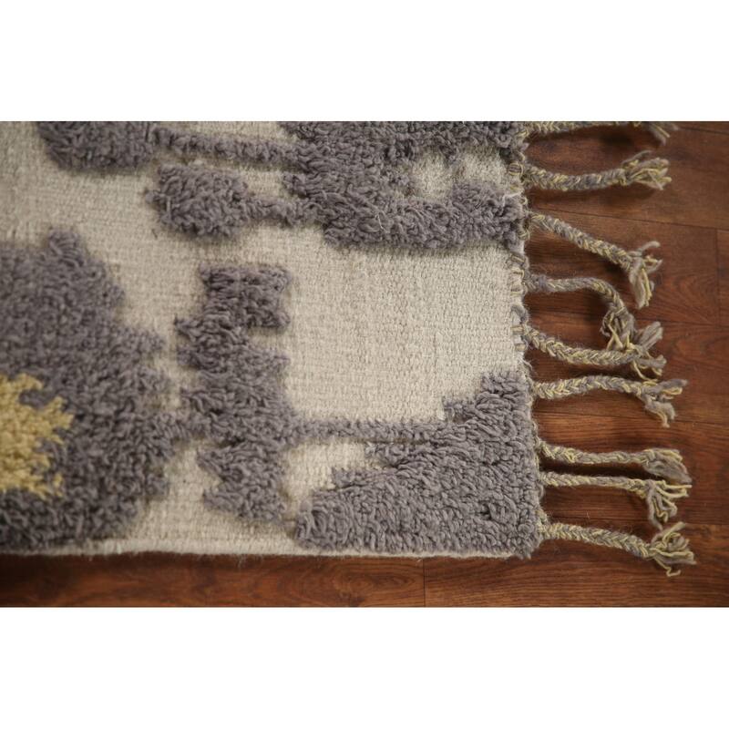 Moroccan Oriental Area Rug Hand-Knotted Wool Carpet - 5'2"x 7'11"