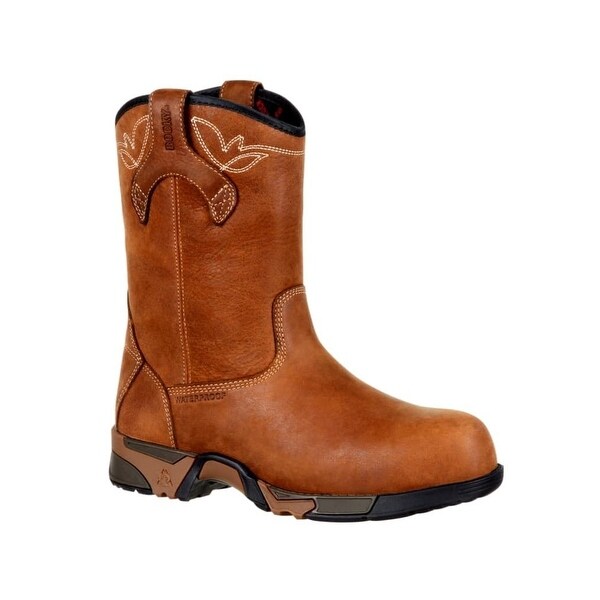 Rocky Work Boots Womens Full Grain Leather Aztec Outsole Brown