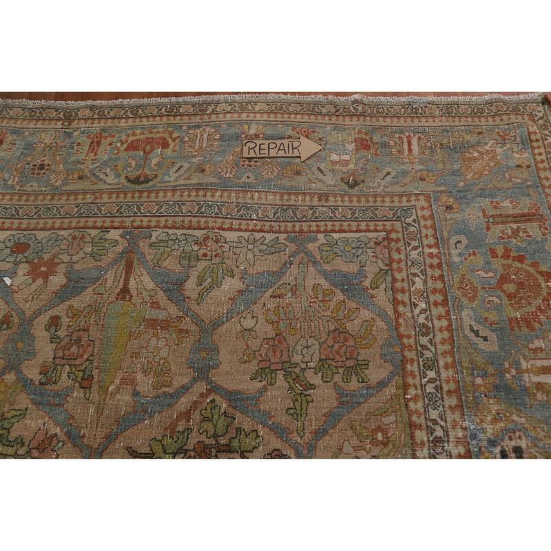 Hand Knotted Oriental 100% Wool Carpet Traditional All-Over Brown Bakhtiari Area Rug - 16' 2'' X 12' 2''