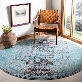 SAFAVIEH Monaco Katty Boho Rug - Blue/Multi - 6'7" Round