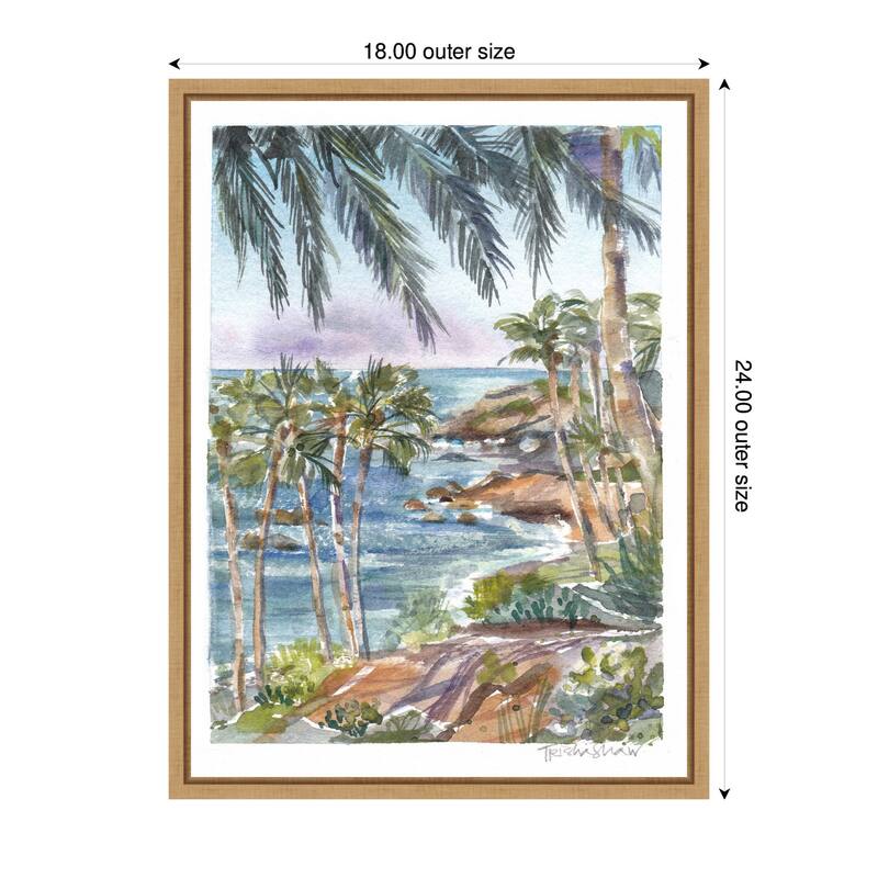 Kate and Laurel Sylvie Laguna Beach California Scene Framed Canvas by Patricia Shaw