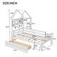 preview thumbnail 4 of 7, Wood Twin House Bed with Guardrail and Drawer, Rustic Design, Easy Assembly, White