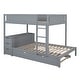 preview thumbnail 29 of 57, Full-Over-Full Bunk Bed with Twin size Trundle, Storage and Desk,with USB and 3 Plugs