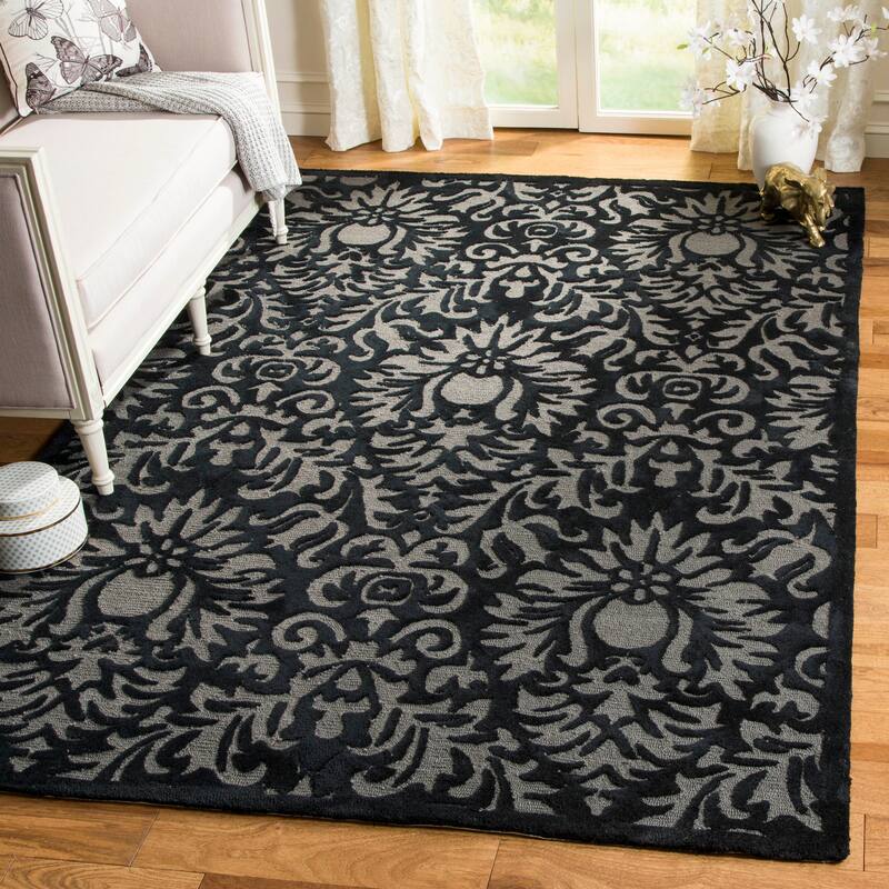 SAFAVIEH Handmade Total Performance Steven Traditional Oriental Rug - 6' x 9' - Black