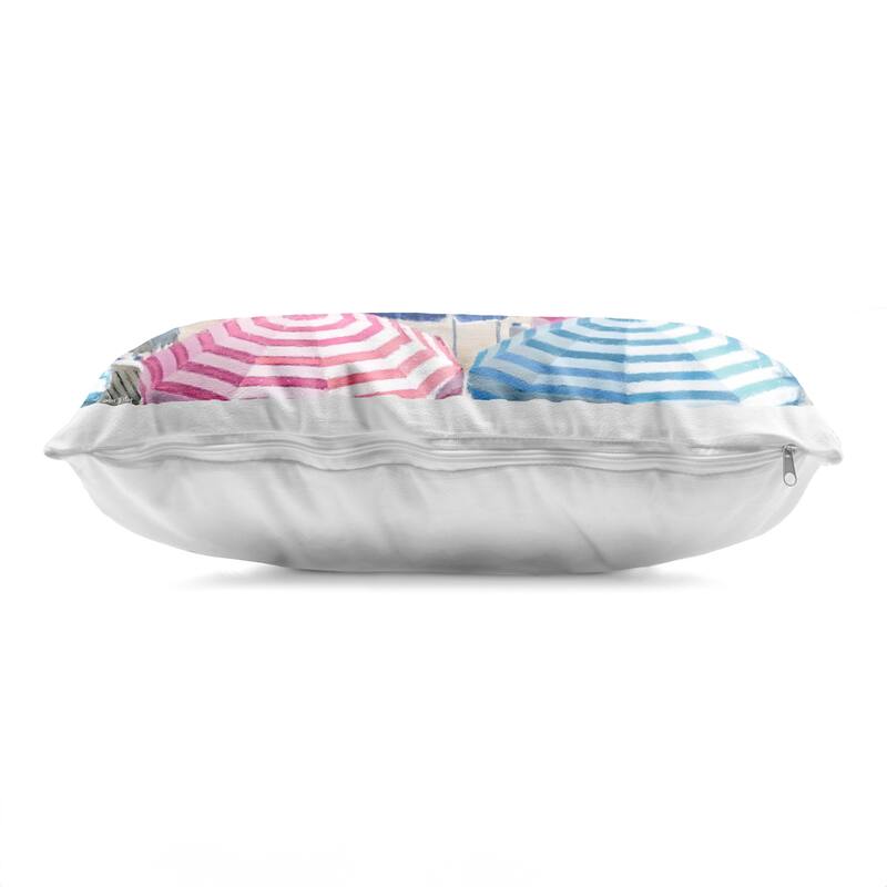 Stupell Shore with Bright Umbrellas Decorative Printed Throw Pillow Design by Amber Sterling