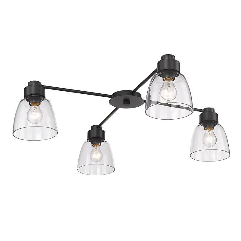 Golden Lighting Remy 4-light Flush Mount in Matte Black