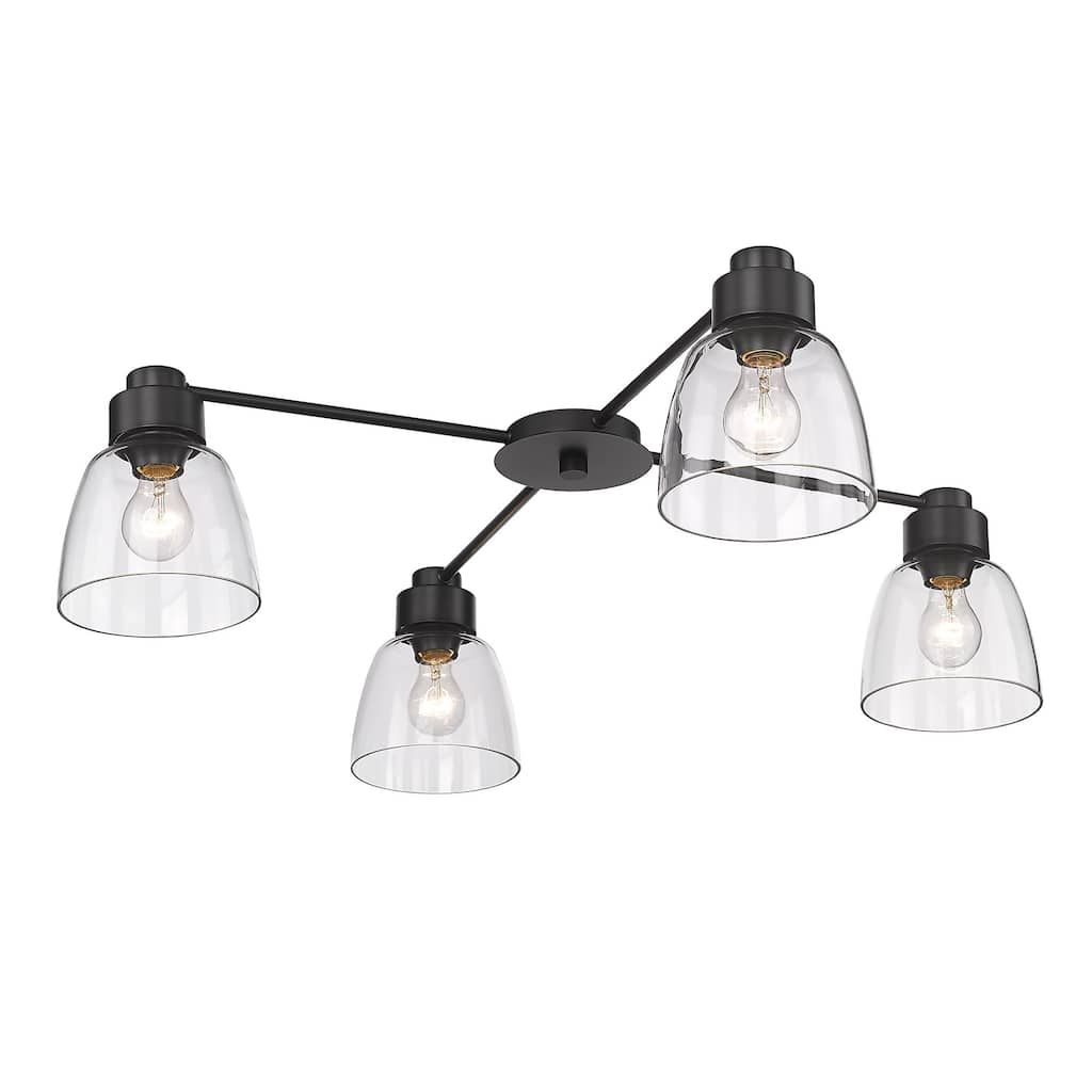 Golden Lighting Remy 4-light Flush Mount in Matte Black