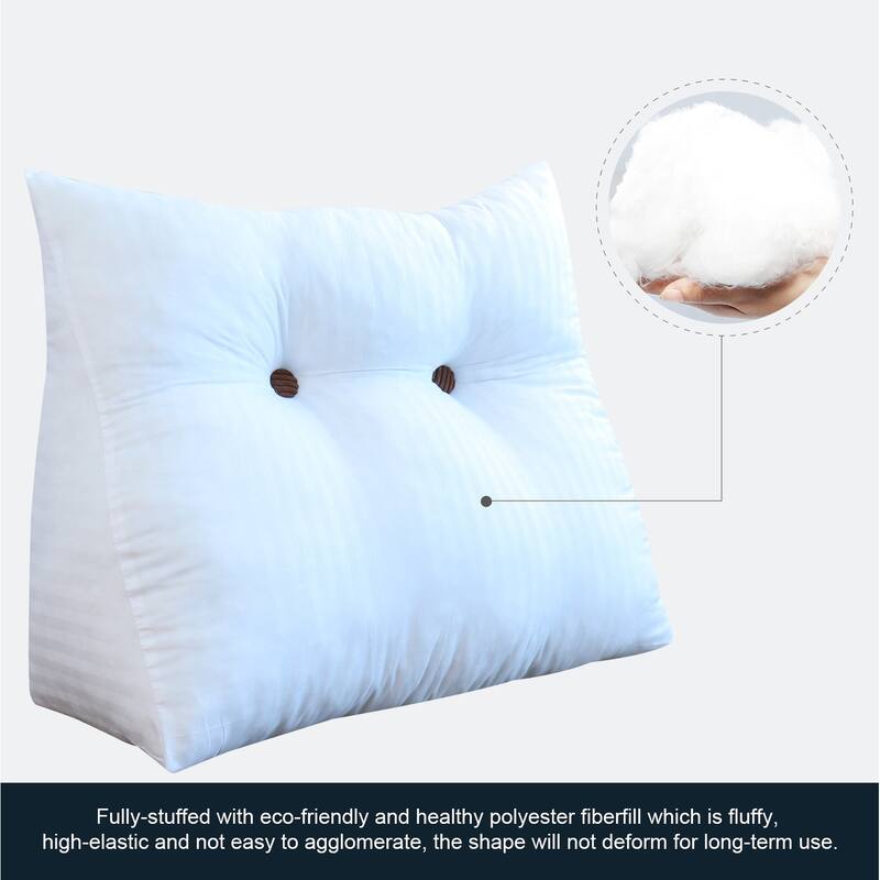 Corduroy Headboard Wedge Reading Pillow for Twin Dorm Bed & Daybed Side Back Support