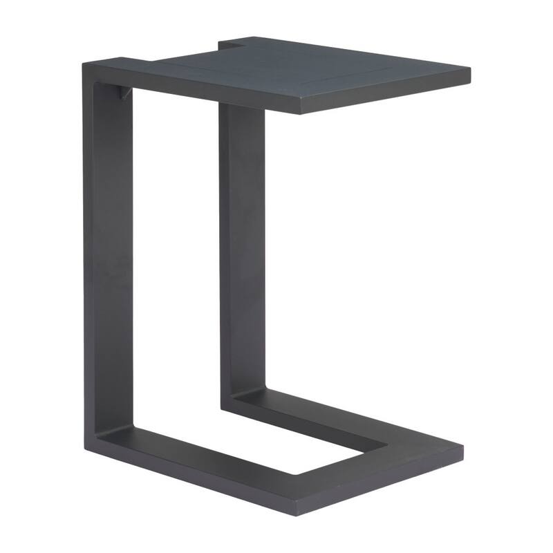18" Black Aluminum Outdoor Side Table