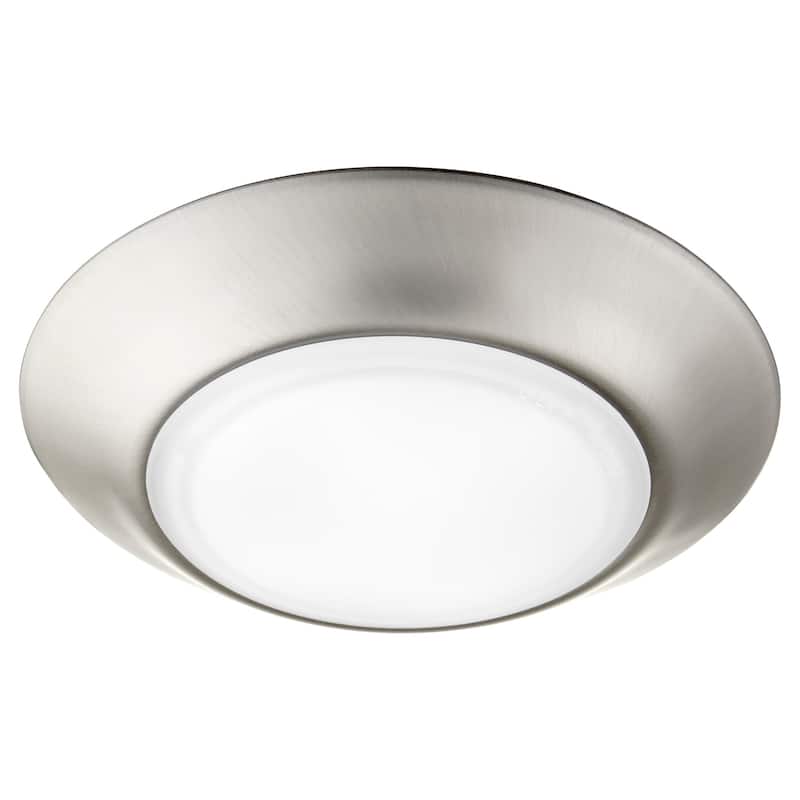Quorum International 6" Wide LED Flush Mount Bowl Ceiling Fixture - Satin Nickel
