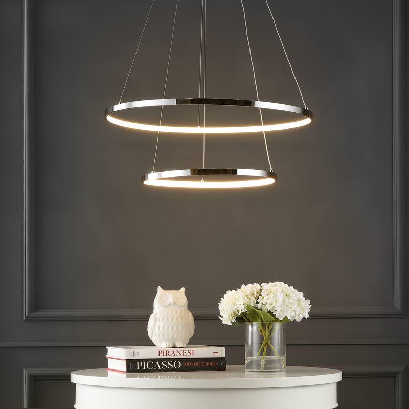 Kinsley Modern Bohemian Iron Integrated LED Pendant by JONATHAN Y