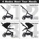 preview thumbnail 26 of 26, Foldable Baby Stroller,High Landscape Stroller for Toddlers, Convertible Infant Pram - N/A