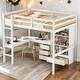 preview thumbnail 2 of 20, Modern Full Size Loft Bed with Built-in Desk，Storage Shelves and Drawers for Bedroom