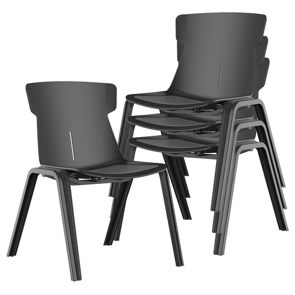 Mercer Modern Black Stackable Desk Chairs Set of 4 by Furniture