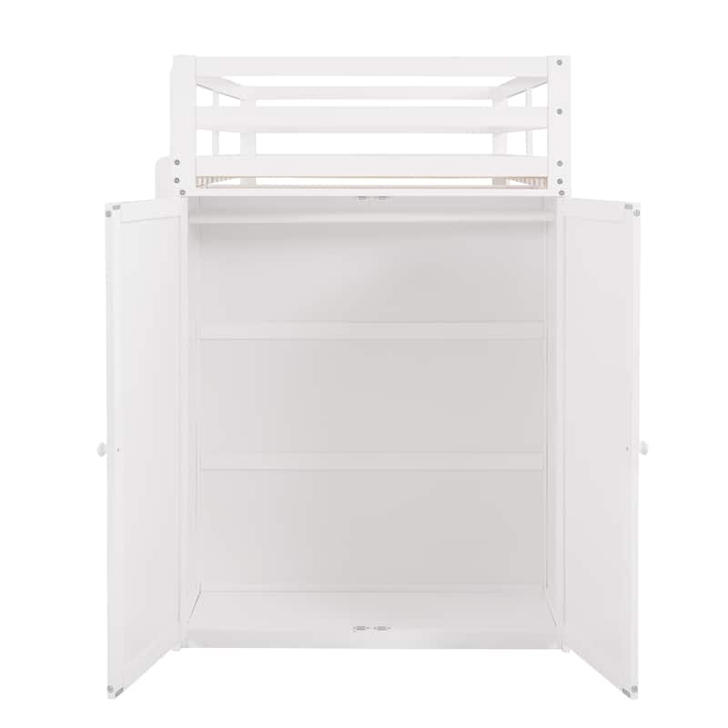Loft Bed with Drawers,Desk,and Wardrobe