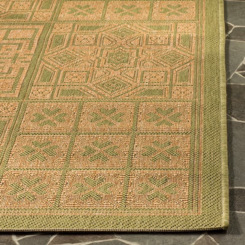 SAFAVIEH Courtyard Jacklyn Geometric Block Indoor/ Outdoor Area Rug