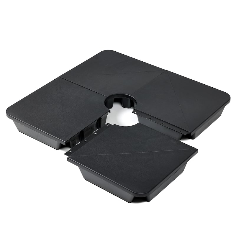 Aoodor 4-Piece Offset Cantilever Patio Umbrella Base Stand - N/A - Black