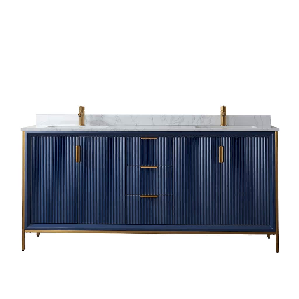 Granada 72" Vanity in Royal Blue with Countertop Without Mirror