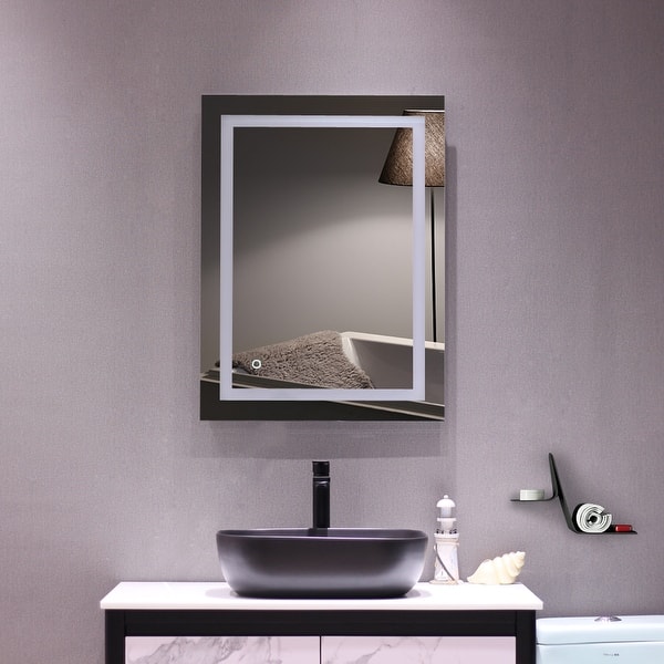 Forvirrede is slag 32"x 24" Rectangular Built-in Light Strip Touch LED Bathroom Mirror - -  31984949