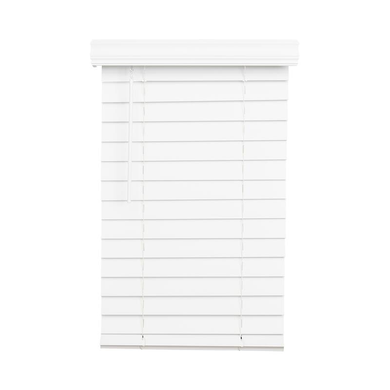 2-1/2" Cordless Faux Wood Blind - Bright White
