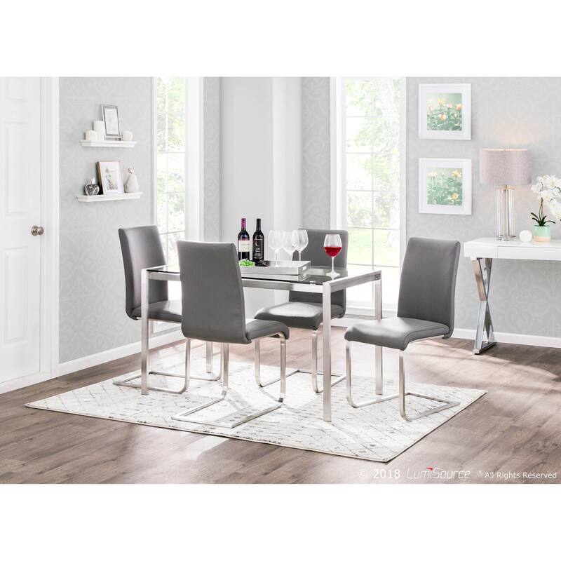 Fuji Contemporary Stainless Steel Dining Table - N/A