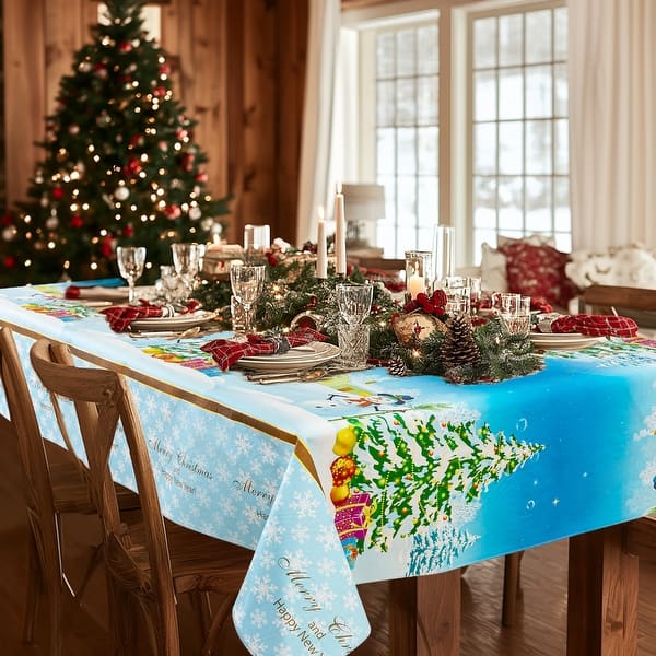slide 2 of 56, Ray Star Christmas tablecloth 52×70in Waterproof Festival - 52"×70" Red Santa