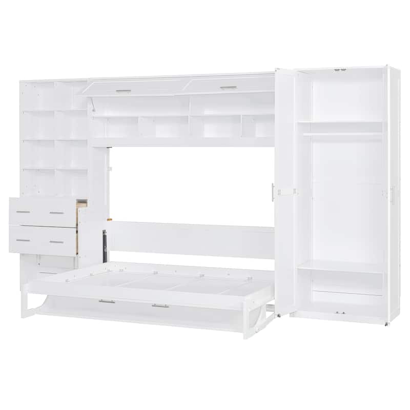 Full Murphy Bed with Wardrobe & Drawers