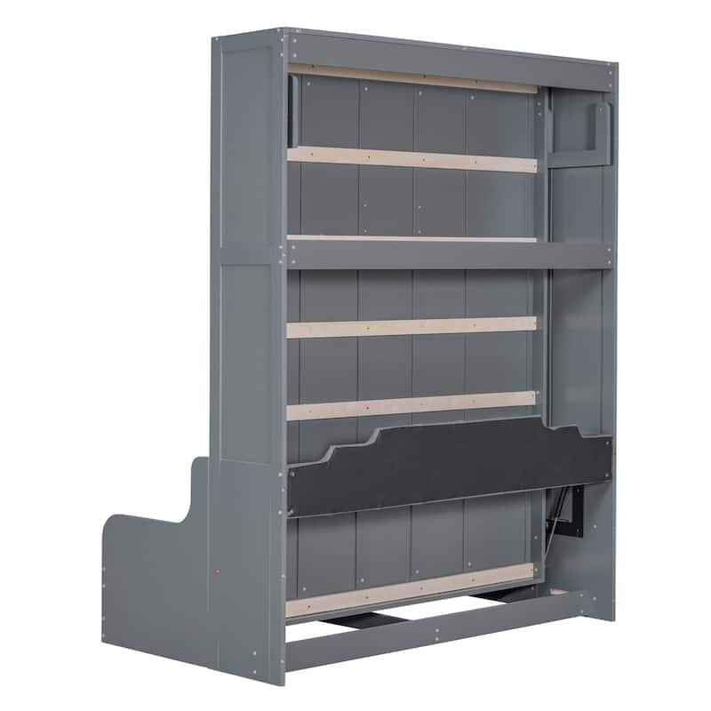 Queen Size Murphy Wall Bed with Foldable Cushion & Space-Saving Design