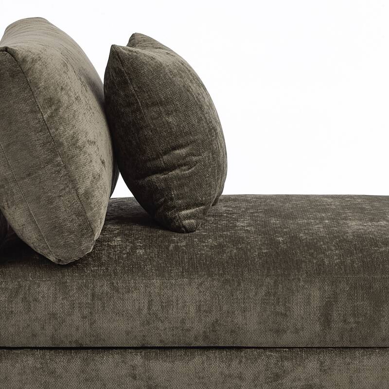 Chenille Upholstered Armless Accent Chair With Plush Cushion