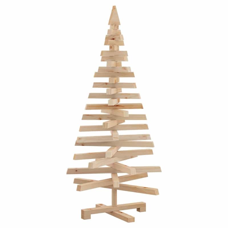 vidaXL Christmas Trees with Stand Natural/Brown Solid pine wood