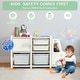 preview thumbnail 9 of 19, Toddler Truck Storage Organizer with Plastic Bins, Drawers and Cabinet - 43.5" x 13" x 26" (L x W x H)