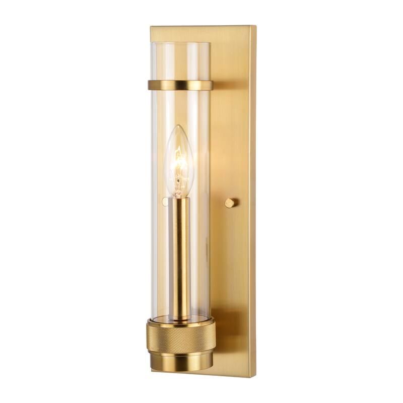 Bari 1 Light Contemporary Wall Sconce with Clear Cylinder Glass