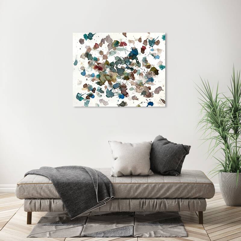Wynwood Studio Canvas Abstract Color Splash Jungle Blue and Modern & Contemporary Wall Art Canvas Print - 30 x 36