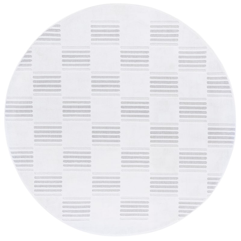SAFAVIEH Stella Arite Transitional Indoor/Outdoor Washable Backyard Patio Rug - 6'7" Round - 6'7" Round - Ivory/Beige