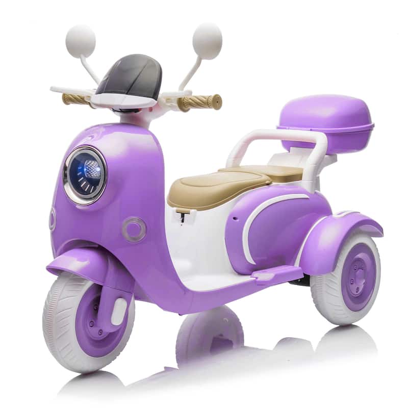 Purple Kids Electric Car Ride-On Car 2-Seater Ride-On Toy with Bluetooth Music
